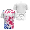 Maglietta con stampa tie-dye sfumata 3D di moda per uomo, comoda e traspirante, abbigliamento da allenamento per tennis, casual, O-Collo, manica corta