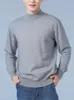 Suéter de caxemira masculino, pulôver outono inverno meia gola alta macio e quente suéter de malha 240115