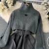 2024 Vintern Gentle Fashion Style Sticked Vest Designer Sweater Temperament Dress Set Kinas förstklassiga huvudmärke skapande