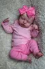 49CM born Baby Girl Doll Soft Cuddly Body Loulou Asleep Lifelike 3D Skin with Visible Veins High Quality Handmade 240115