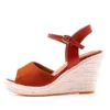 Sandals Size 33-41 Wedge Open Toe 9cm High Heel Women Summer Shoes