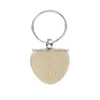 Artisanat promotionnel Party Favor Souvenir Plaine DIY Blanc Hêtre Bois Pendentif Porte-clés Porte-clés Avec Anneau Drop Livraison Dhhcy