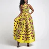 Vestidos casuais 2024 mulheres vestido de verão roupas africanas impressão diy multi vestindo sexy cinta meio split mop saia vestidos