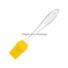 Spice Tools Sile Bbq Brush Transparent Handle Baking Oil Cake Pastry Cream High Temperature Resistant Cam Utensil Kitchen Tool Drop Dhzmc