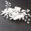 Haarspangen Braut Kristall Perle Blume Clip Blumenstil Haarspange Brautschmuck Brautjungfer Hochzeitsaccessoires