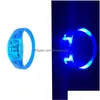 Party Favors Sile Son Contrôlé LED Bracelet Activé Glow Flash Bracelet Bracelet Cadeau De Mariage Halloween Noël 0418 D Dh0OL