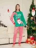 Abiti abbinati in famiglia 2024 Famiglia di Natale MATNG PAJAMAS AUD per bambini per bambini Tops+pantaloni 2 pezzi di abbigliamento per natale per pigiami vestiti per cani H240508