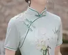 Abbigliamento etnico Beige Verde Stile cinese Cheongsam Vintage Plus Size Abito da principessa Donna Fashion Party Qipao M a 4XL S2472