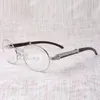 Retro hochwertige Mode Diamond Black Cattle Hörner optische Brille T7550178 für Männer und Frauen, Größe 57-22-135 mm