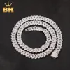 The Bling King 10mm Cuban Link Choker Micro Paled Two-Tone Cubic Zirconia White Pink Prong Armband Halsband Hiphop Jewelry 240115