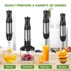 Electric Stick Hand Blender 5 I 1 Handheld Mixer 1200W 220V Rostfritt stål Blad Vegetabiliskt kött Immersion Egg Wisk Juicer 240116