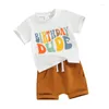 Zestawy odzieży Toddler Boy Birthday Strój 1 2 jeden dwa trzy cztery litery T Shorts Zestaw Gift Baby Summer