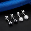 Earrings 3/5/6.5/8mm Cut Surface Moissanite Ball Stud Earrings Shining D Vvs Sterling Sier Women Men Fine Jewlery 2022 New Fashion