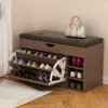 Armazenamento de roupas nórdico sapato rack entrada com mudança fezes armário doméstico sapatos organizador prateleira