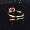 ضوء القمر الحب شكل القلب غرامة Ruby Ruby Gold Gold Women Fashion Fashion Ring