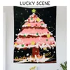 New Banners Streamers Confetti Christmas decoration hanging cloth with light Feels like a tree holiday ball Christmas background cloth simple gift S01804