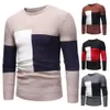 Lekki swetr Mężczyźni Zimowe stylowe blokada kolorów męskie szczupły dopasowanie miękki ciepły pullover dla Fallwinter 240116