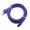 High quality Nylon Braided Micro USB Cable 1m/2m/3m Data Sync USB Charger Cable For Samsung HTC Huawei Xiaomi Tablet Android USB Phone Cables no package