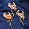 Brooches Morkopela Enamel Fairy Flying Horse Jewelry Vintage Luxury Animal Tassel Brooch Pin Clothes Accessories