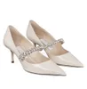 Nouveau mariage de mariée femmes Bing pompes chaussures talons hauts avec sandales ornées de cristaux dame bout pointu gladiateur sandalias noir blanc rose talon chaussure EU35-43 avec boîte