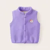 Hiver bébé gilets polaire chaud gilets pour enfants couleur bonbon filles garçons vêtements d'extérieur épaissir enfants école sans manches vestes 240116