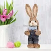 Other Event Party Supplies Bunny Decor Easter Decorations Garden Ornaments DIY Straw Rabbit Exquisite Hand Gifts Creative Straw Bunny With Carrot Decor YQ240116