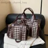 Umhängetaschen Vitage Houndstooth Pattern Umhängetasche Damentasche Designer-Handtasche und Geldbörse Große Kapazität Umhängetasche Canvas Reisetasche Lady T240116