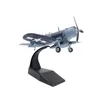 1 72 Diecast Fighter Model Souvenir Tabletop Decor with Display Stand Bar Cafe Office Shelfのミニチュアおもちゃレトロ飛行機モデル240116