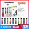 Vendita all'ingrosso I Vape Type-C Ricarica batteria 650mAh TASTEFOG 4000 Vape Juice 4000 Sbuffi E sigaretta