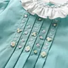 Kız Elbiseler 2024 Bebek Kız El Yapımı Elbise Kırık Nakış Çocukları Kısa Kollu Yaz Frock Toddler Pamuk Çiçek Giysileri