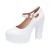 Dress Shoes 9cm 12cm Small Size 32-43 Shallow Thick Bottom Platform Pumps Women 2024 Block High Heels For Model Party Wedding