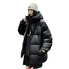 Parkas d'hiver en duvet d'oie noir et or pour hommes avec isolation thermique en graphène et veste à capuche épaisse pour hommes et femmes
