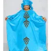Etniska kläder 2024 Bazin Riche Long Dresses With Sacrf Boubou Sequnied Dashiki Robe Top Quality African Women