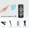 Lautsprecher 30W Wireless Column Big Power Stereo Tragbarer Bluetooth-Lautsprecher Subwoofer Bass Partylautsprecher mit Mikrofon Familie Karaoke USB