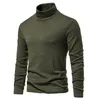 Mens Basic High Neck Tshirt CVC Wool Sweater Pullover 240116