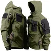 Chaquetas tácticas impermeables para hombre, chaqueta militar con capucha y multibolsillos de piel de tiburón, abrigo de carga resistente al desgaste para exteriores del ejército 240115