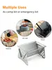 Leeseph Portable Charcoal Grill Small BBQ Stainless Steel Camping Fire Pit for Patio Outdoor Detachable 240116