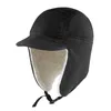 Bérets 2024 Connectyle hommes femmes doux polaire chaud chapeaux d'hiver Sherpa doublé avec visière coupe-vent oreillette neige ski crâne casquette