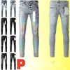 P urple Jeans Designer Uomo Uomo Ginocchio Skinny Dritto Taglia 28-40 Moto Trendy Foro lungo High Street Denim All'ingrosso 2 Pezzi 10% di sconto