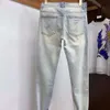 Jeans de luxe légers pour hommes Jeans de créateurs Hommes Femmes Mode Triangle Logo Broderie Pantalon Graphique Casual Lâche Luxe Denim Droit Jambe Jean Pantalon