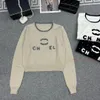 Designer Jumper Sweaters Women Knit Sweater Clothes Fashion Pullover Female Heavy Diamond Studded Full Letter Short Pin Top Base