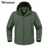 Giacca militare in pelle di squalo morbida Giacca da uomo tattica antivento impermeabile Giacca da combattimento militare con cappuccio Bomber con cappuccio 240127