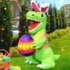 Easter Bunny Arch Home utomhus Uppblåsbar dekoration Dinosaurin Rabbit Egg Decorations Build In LED Light Diy Garden Party Prop 240116