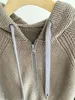 Automne Paillettes Zip Veste À Capuche Casual Mode Coton Sweat-Shirt Femme Tricot Cardigan Femme Vêtements De Haute Qualité B' * C 240116