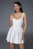 Casual Dresses Women's Corset Mini Dress Sleeveless Scoop Neck Solid Color Flowy A-Line Summer Tank