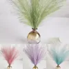 Fleurs décoratives 35cm 10 pièces Boho pour la maison décoration de mariage fil métallique Simulation roseau simulé herbe des Pampas Bouquet artificiel