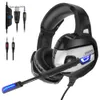 سماعات سماعات ألعاب Onikuma K5 سعة 3.5 مم مع أفضل سماعات سماعة أذن كاسيك مع مصباح LED MIC لجهاز الكمبيوتر اللوحي / PS4 / New Xbox One