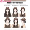 Forlisee Hat Wig Women's Long Hair Fashion Sweet Ripple Baseball Hat Natural Simulation Hair Full Head Cover240115