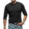 T-Shirts à manches longues pour hommes, couleur unie, décontracté, sport, col en v, pulls, hauts, printemps automne