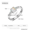 Cluster Ringen Real 925 Sterling Sier White Fire Opal Clear Zirconia Crystal Engagement Wedding Bands Vrouwen S925 Sieraden Geschenken 3757 Dr Dhqpt